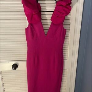 Rebecca Vallance Strapless Fuchsia Dress